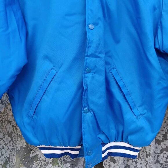 Birdie By Richard A. Leslie Vtg Quilted Blue Men's Bomber Jacket Large USA Water - Picture 2 of 7